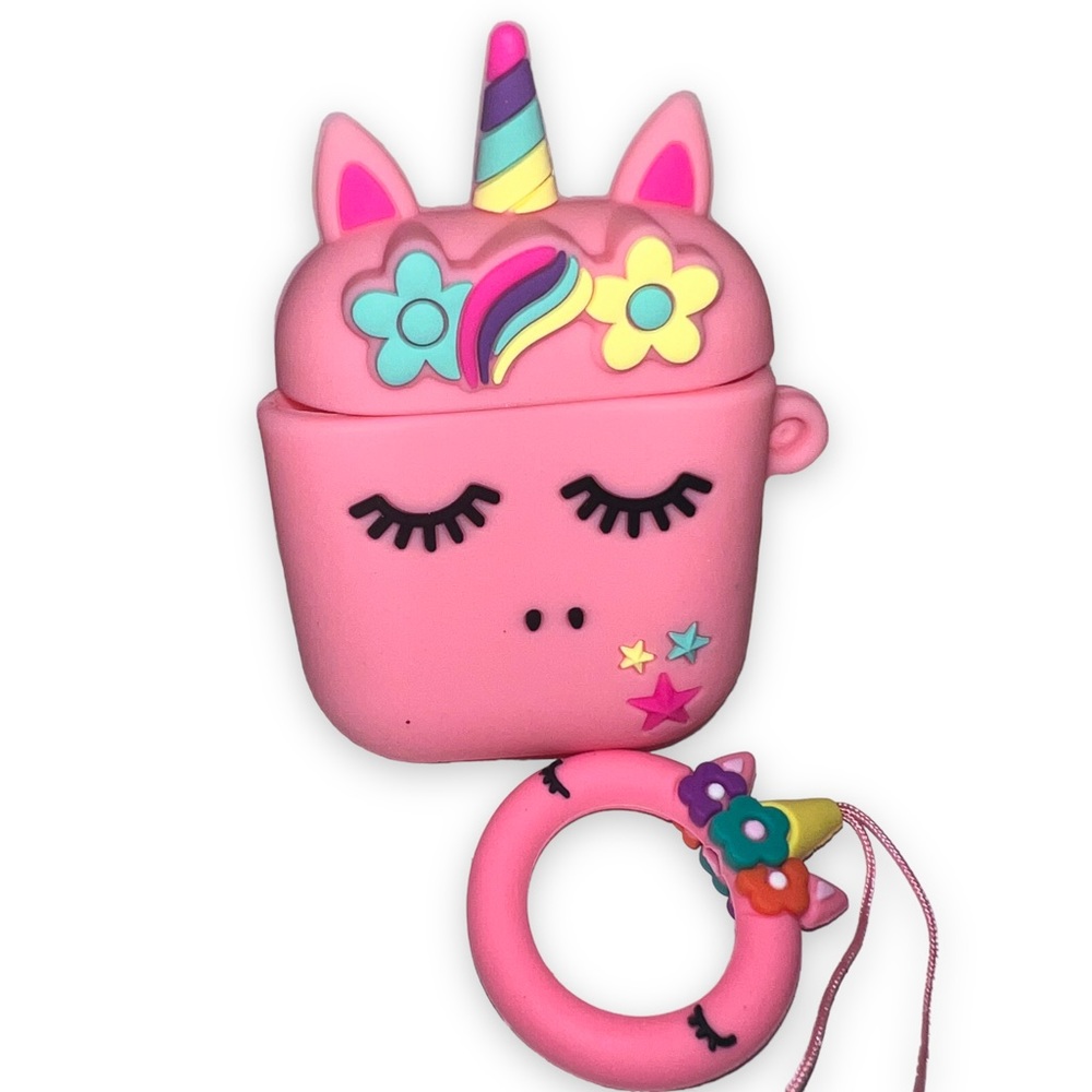 NEW Pink Unicorn AirPods Case Pink Shockproof Protective Silicone Case